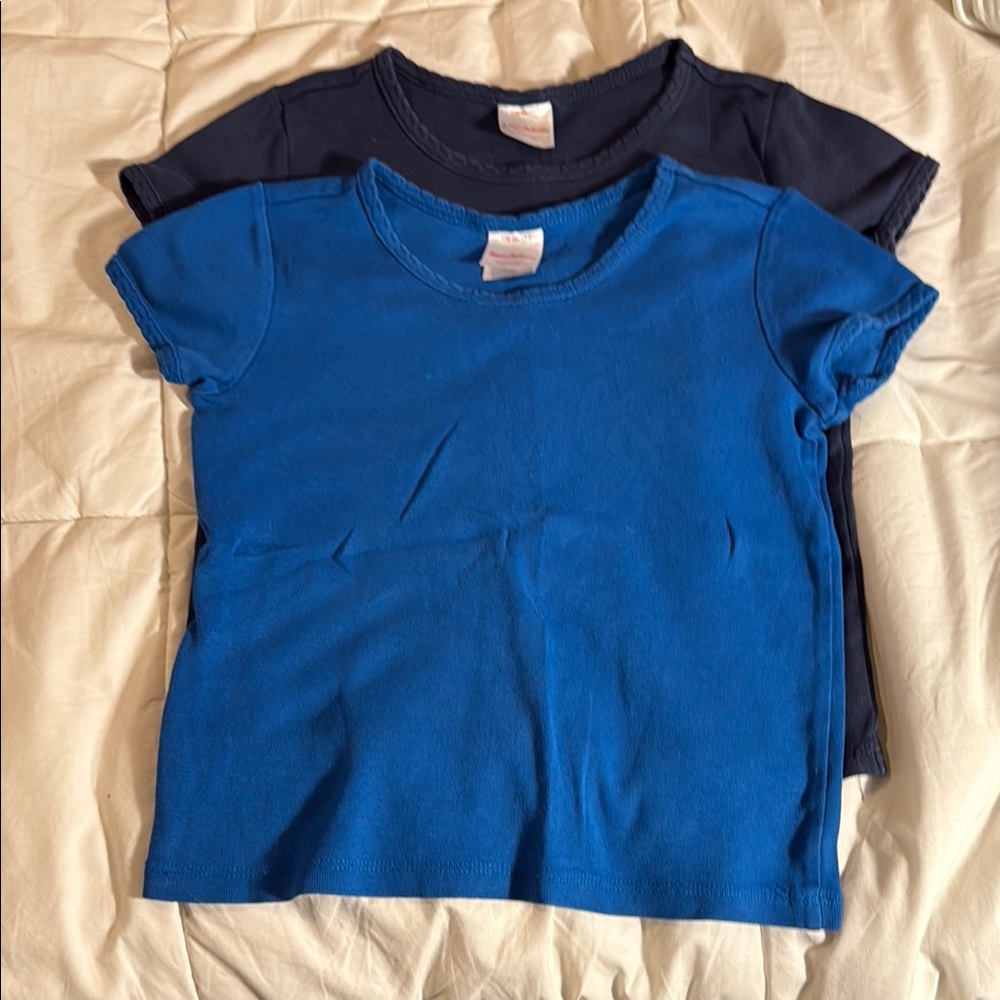 Hanna Andersson Blue and Navy Kids' T-Shirt Duo
